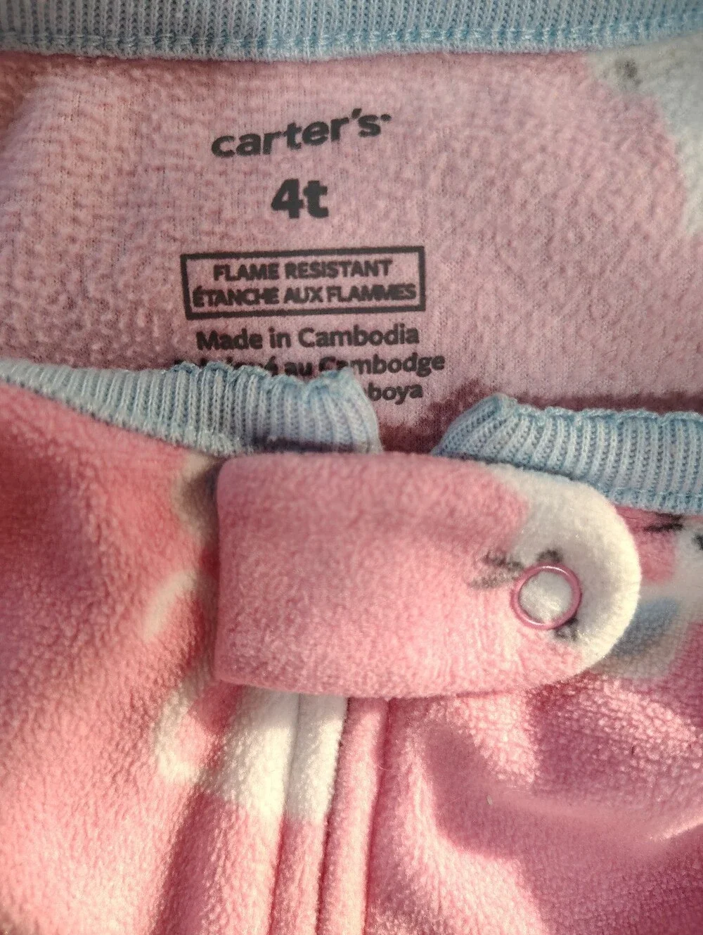 Carter's Pink, Light Blue & Lavender Footed One-Piece Sleepers Lot Of 3 Size 4T